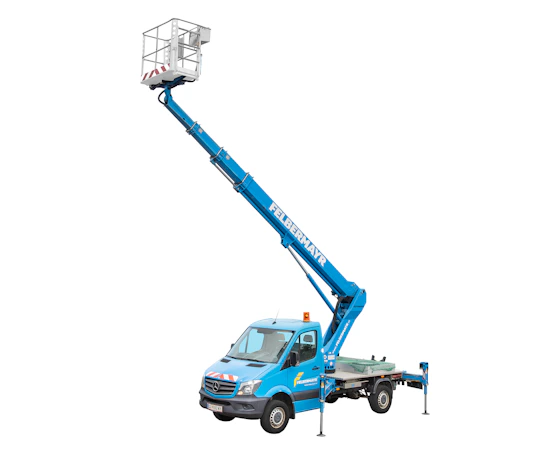 LKW-Arbeitsbühne Felbermayr F-35 LTK online mieten lkw arbeitsbuehne felbermayr f35 ltk von der seite ausgefahren