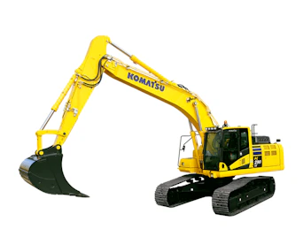 Raupenbagger Komatsu PC290 NLC online mieten raupenbagger komatsu pc290 nlc von der seite