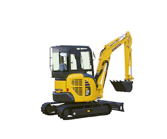 minibagger komatsu pc30mr von hinten schraeg