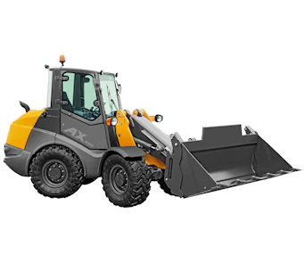 Radlader Mecalac AX850 online mieten radlader mecalac ax850 von der seite