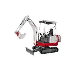 minibagger takeuchi tb216 sh hybrid von der seite