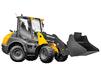 mecalac af1200 von der seite mit schaufel