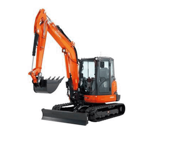 midibagger kubota kx 057 schraeg von vorne