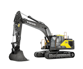 kettenbagger volvo ec250e schraeg von der Seite