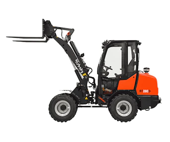 Radlader Kubota RT280 online mieten radlader kubota rt280 von der seite