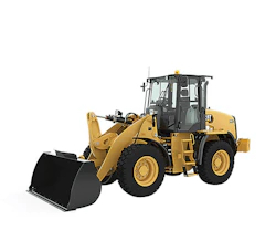 Radlader Caterpillar CAT 910M online mieten radlader caterpillar cat 910m schraeg von der seite