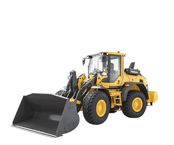 Radlader Volvo L90H online mieten radlader volvo l90h schraeg von der seite