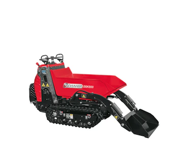 Raupendumper Schäfer DSK 800D online mieten raupendumper schaefer dsk800 d von der seite