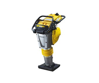 Vibrationsstampfer Bomag BT65 online mieten vibrationsstamper bomag bt65 schraeg von der seite
