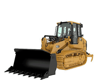 laderaupe caterpillar cat 963k schraeg von der seite