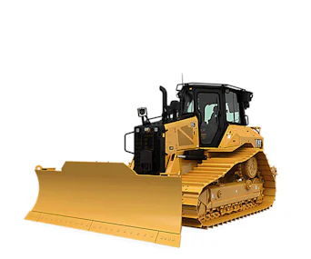Kettendozer Caterpillar CAT D5 online mieten kettendozer caterpillar cat d5 schraeg von der seite