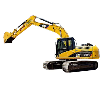 raupenbagger cat m319 schraeg von der seite