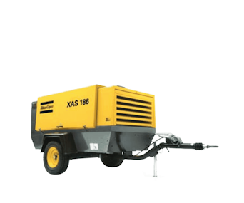 kompressor atlas copco xahs 186 schraeg von vorne