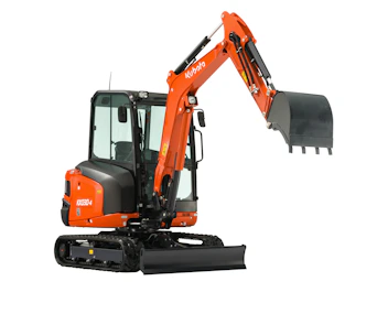 minibagger kubota kx030 schraeg von vorne