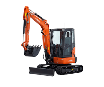 minibagger kubota u36 schraeg von der seite