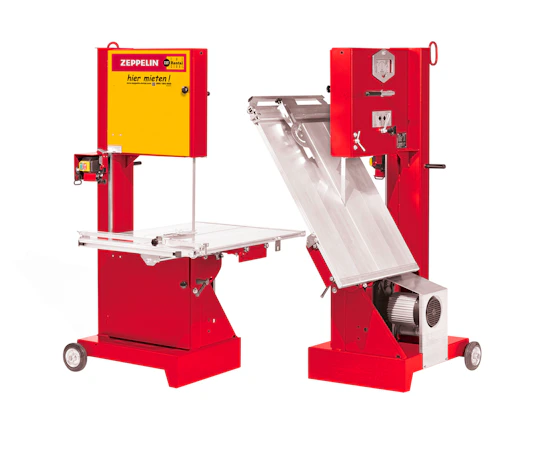 Bandsäge Lissmac MBS50 online mieten bandsaege lissmac mbs50 frontalansicht gekippt