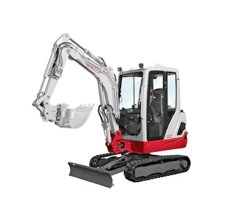 Minibagger Takeuchi TB225 online mieten minibagger takeuchi tb225 von der seite