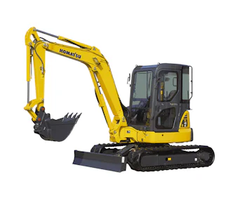 Minibagger Komatsu PC45MR online mieten minibagger komatsu pc45mr von der seite