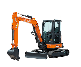 minibagger hitachi zx 38 u von der seite