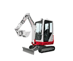 minibagger takeuchi tb216 schraeg von vorne