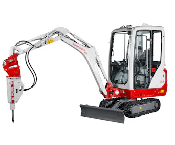 bagger takeuchi tb016 mit hydraulikhammer