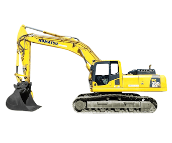 raupenbagger komatsu pc350 nlc von der seite