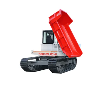 Raupentransporter Takeuchi TCR50 inline mieten raupentransporter takeuchi tcr50 mit aufgeklappter Mulde