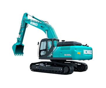 Raupenbagger Kobelco SK300 NLC online mieten raupenbagger kobelco sk300 nlc seitlich