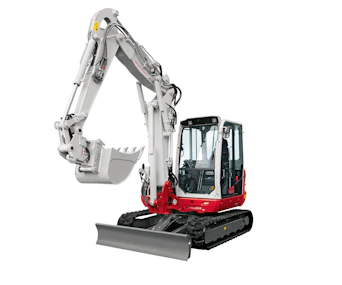 Midibagger Takeuchi TB370 online mieten midibagger takeuchi tb370 schraeg von der seite