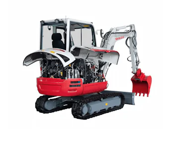 minibagger takeuchi tb235 von hinten