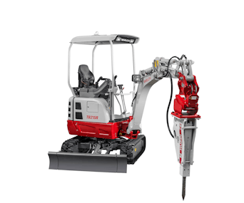 bagger takeuchi tb215r mit hydraulikhammer