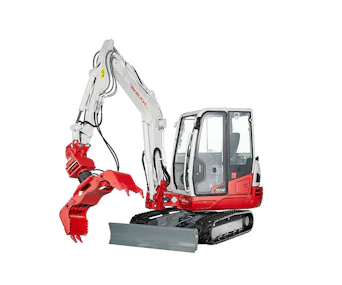 Minibagger Takeuchi TB240 online mieten bagger takeuchi tb240 mit greifarm