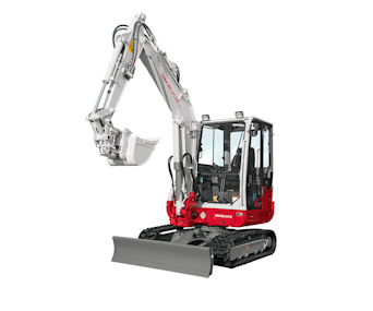 minibagger takeuchi tb240 schraeg von vorne