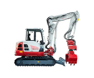 Midibagger Takeuchi TB370 online mieten Midibagger Takeuchi TB370 Seitenansicht