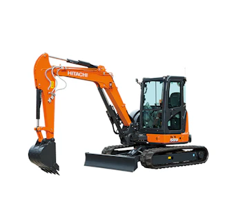 Midibagger Hitachi ZX 55 U online mieten midibagger hitachi zx 55 u von der seite