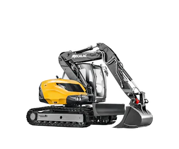 Raupenbagger Mecalac 15MC online mieten raupenbagger mecalac 15mc von der seite