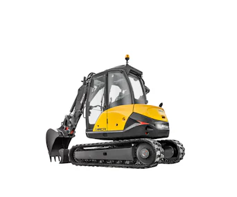 raupenbagger mecalac 8mcr von der seite 