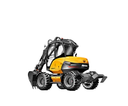 mobilbagger mecalac 11mwr von hinten