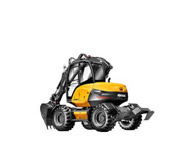 Mobilbagger Mecalac 11MWR online mieten mobilbagger mecalac 11mwr von hinten