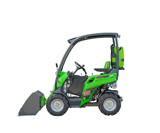  kompaktradlader avant 225 von der seite mit schaufel