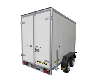 humer 2 achs kuehlanhaenger von hinten