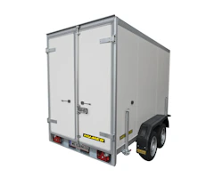 Humer 2-Achs Kühlanhänger online mieten humer 2 achs kuehlanhaenger von hinten