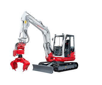 bagger takeuchi tb145 mit greifer