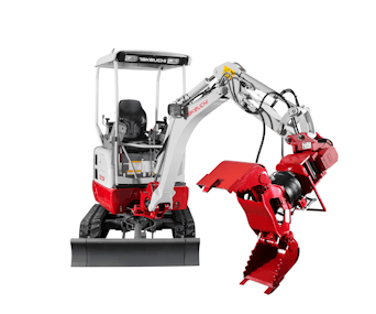 bagger takeuchi tb215r mit greifer