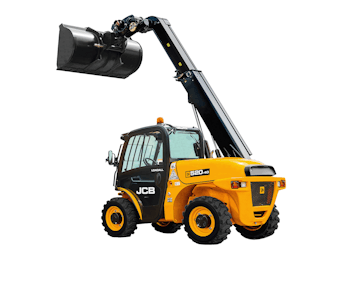 teleskoplader jcb 520-40 schraeg von hinten