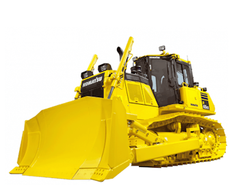 planierraupe komatsu d65wx schraeg von vorne