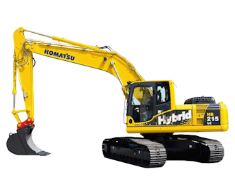 raupenbagger komatsu hb215lc von der seite