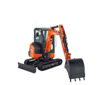 minibagger kubota kx037 schraeg von vorne