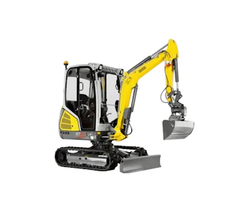 minibagger wacker neuson et24 schraeg von vorne
