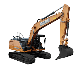 raupenbagger cx210dlc schraeg von vorne